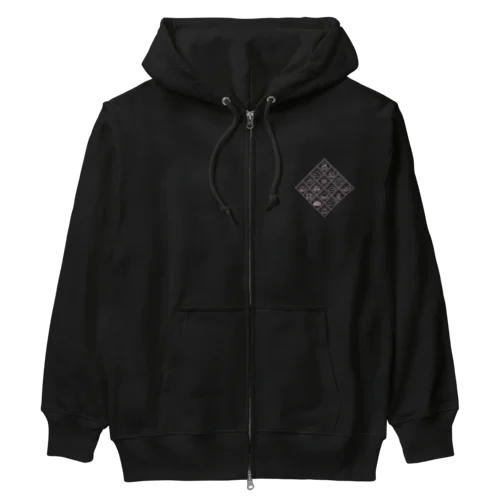 和スイーツ井桁仕切 うす紫 Heavyweight Zip Hoodie