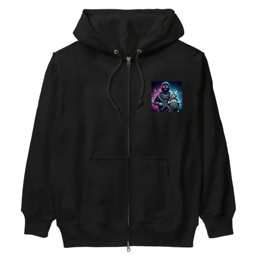 宇宙警察と猫 Heavyweight Zip Hoodie