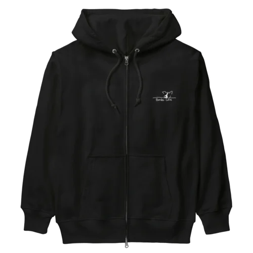 シンプルなワンポイントボーダーコリー Heavyweight Zip Hoodie