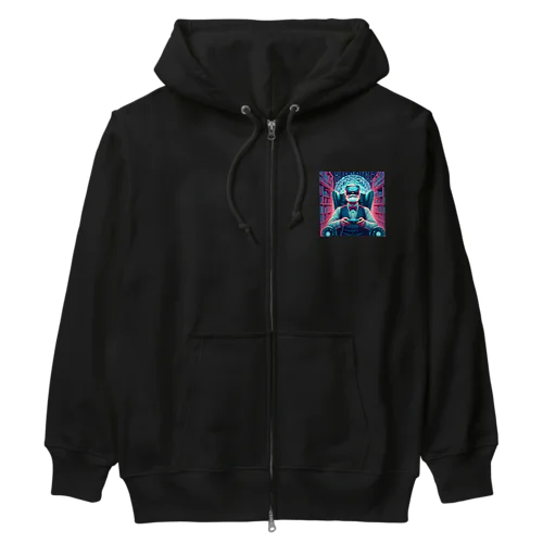 現実逃避おじさん Heavyweight Zip Hoodie