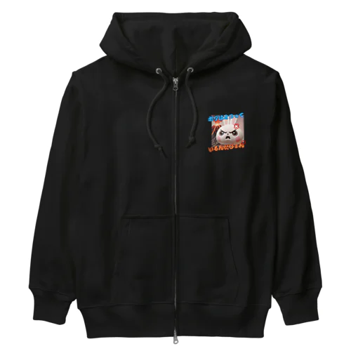 もの凄く怒っているのに全然怖くないウサギさん Heavyweight Zip Hoodie