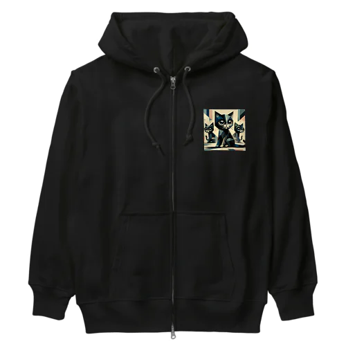 黒猫　キュビズム01 Heavyweight Zip Hoodie