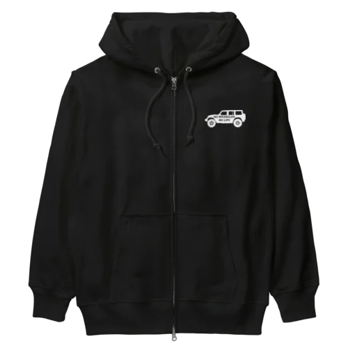 ノーラングラーノーライフ ジープ ホワイト Heavyweight Zip Hoodie