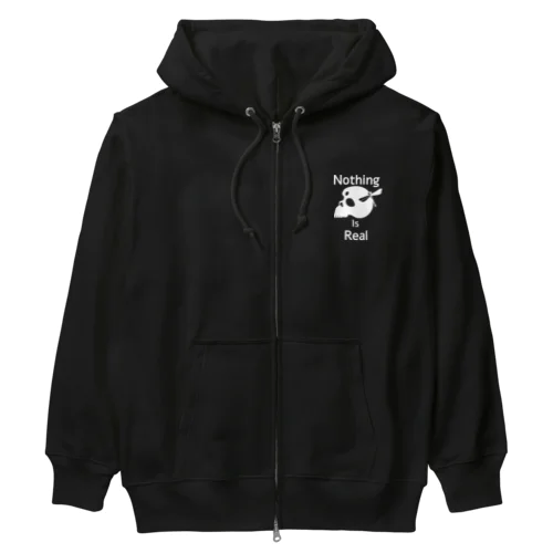 Nothing Is Real.（白） Heavyweight Zip Hoodie