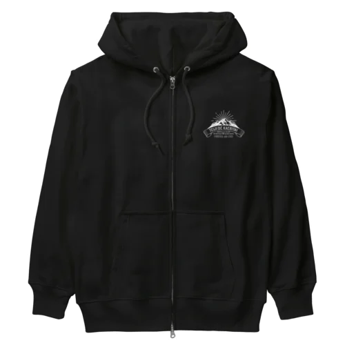 定時で帰りたい for MOUNTAIN。 白 Heavyweight Zip Hoodie