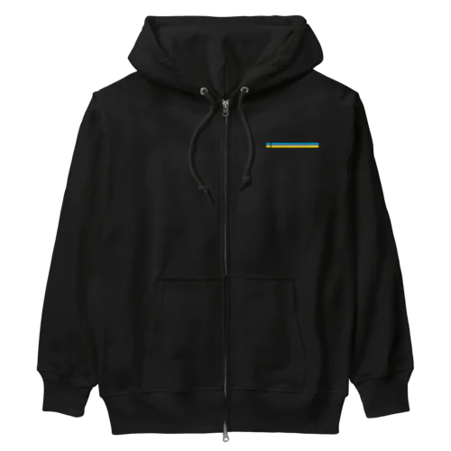 ブルー・イエロー　オーバルライン　ウクライナイメージ Heavyweight Zip Hoodie