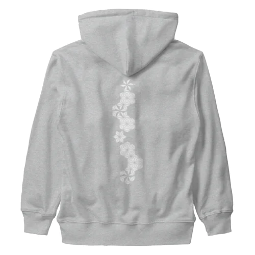 麻の葉WHITE Heavyweight Zip Hoodie