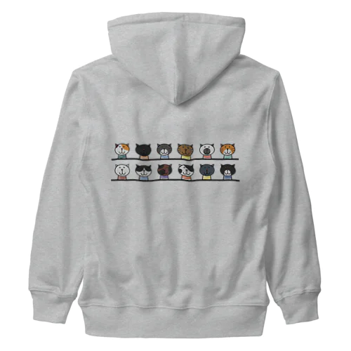 せいぞろいするねこ Heavyweight Zip Hoodie