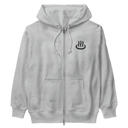 温泉マーク(黒) Heavyweight Zip Hoodie