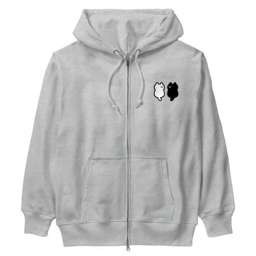 正面のわからないねこ Heavyweight Zip Hoodie