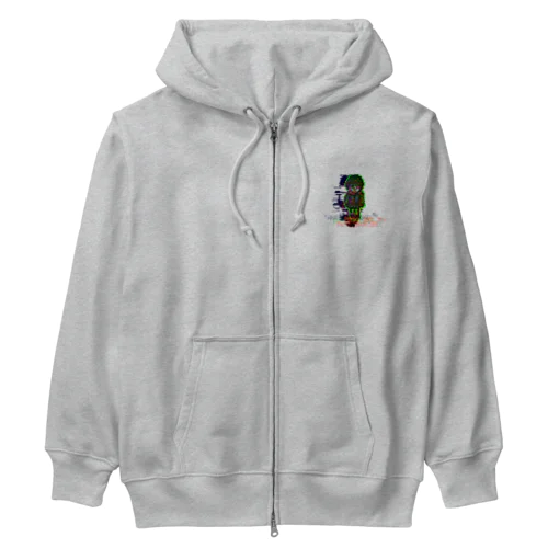 カマキリ女 ドット絵(バグ) Heavyweight Zip Hoodie