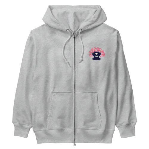 ハートいっぱいナマケグマ Heavyweight Zip Hoodie