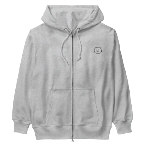 白にゃんこ Heavyweight Zip Hoodie