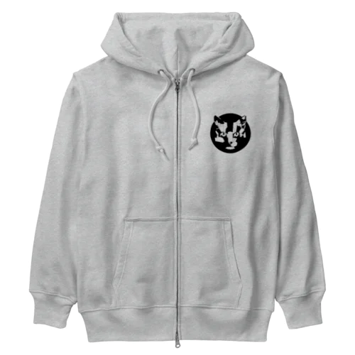 ジオメトリック猫 Heavyweight Zip Hoodie