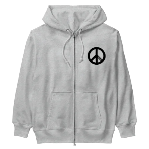 PRAY FOR PEACE ピースマーク ブラック Heavyweight Zip Hoodie