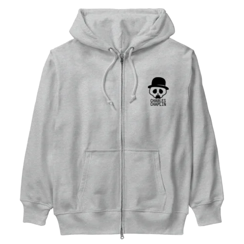 チャールズ・チャップリンスカル ブラック Heavyweight Zip Hoodie