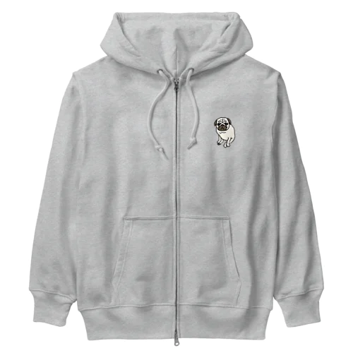 ゆるっとパグ Heavyweight Zip Hoodie