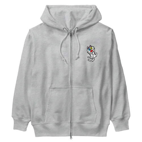 オッドアイの白猫エマメちゃんグッズ Heavyweight Zip Hoodie