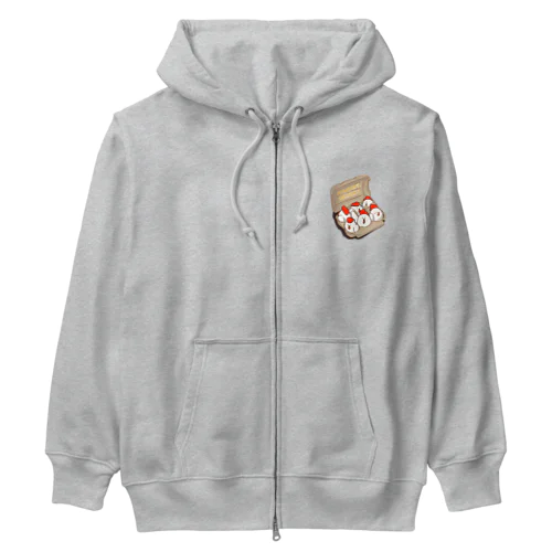 ニワトリたまご6羽パック(淡色向け) Heavyweight Zip Hoodie