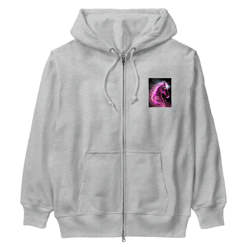 Ruby Flame Horse Heavyweight Zip Hoodie