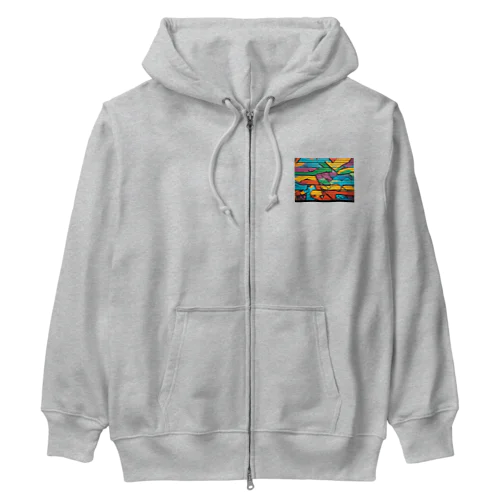 サイケデリックアート Heavyweight Zip Hoodie