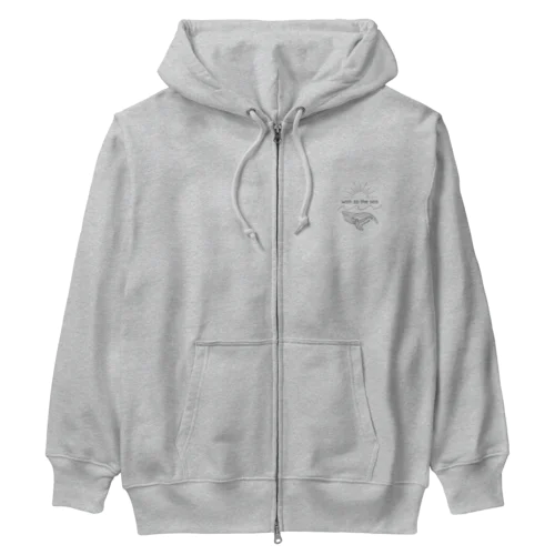Wish to the Sea by Ponoah Heavyweight Zip Hoodie