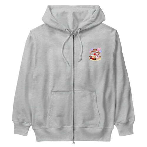 苺ショートケーキ（チェックリボン） Heavyweight Zip Hoodie