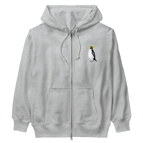 　風に吹かれるイワトビペンギンさん(文字無しバージョン Heavyweight Zip Hoodie