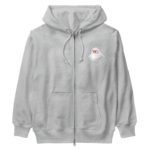 おすわりポチャ白文鳥ちゃん Heavyweight Zip Hoodie