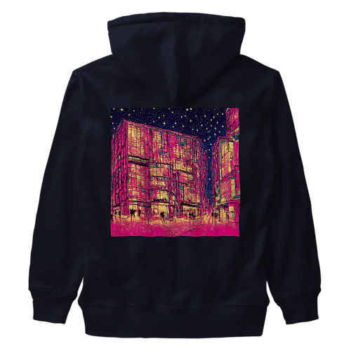 modern pink city Heavyweight Zip Hoodie