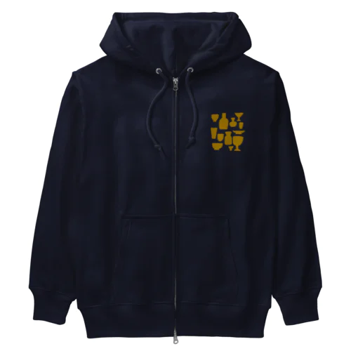 シンプルシルエット器グラス 和カラー Heavyweight Zip Hoodie