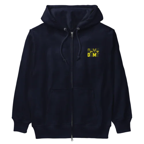 Back:3D DOCOMOTA  F:DCMT Logo イエロー Heavyweight Zip Hoodie