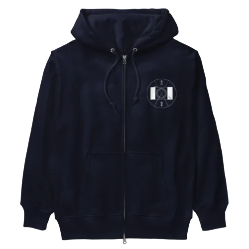 C_線画  日本語ホワイト Heavyweight Zip Hoodie