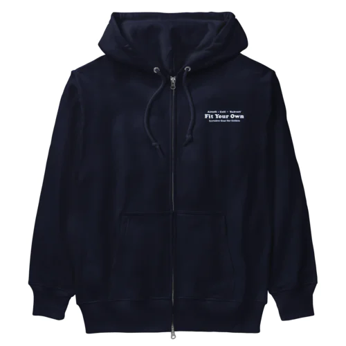 Fit Your Ownロゴ(横：白抜き) Heavyweight Zip Hoodie