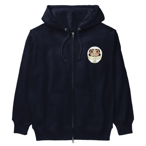 ［白］だるま 目標達成 達磨 Heavyweight Zip Hoodie