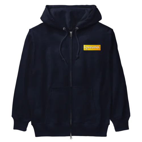 Loveuma. Box Logo Heavyweight Zip Hoodie