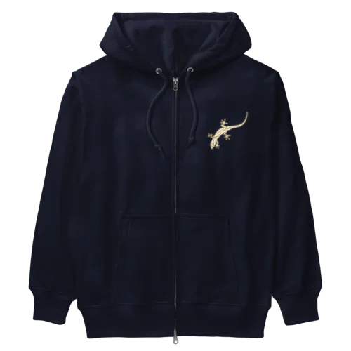 Japanese gecko(ニホンヤモリ)　英語デザイン Heavyweight Zip Hoodie