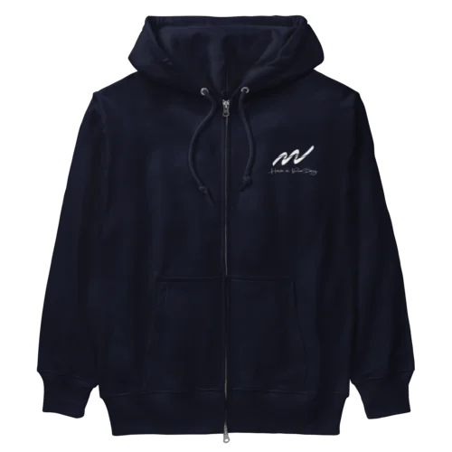 パーカー白ロゴ Heavyweight Zip Hoodie