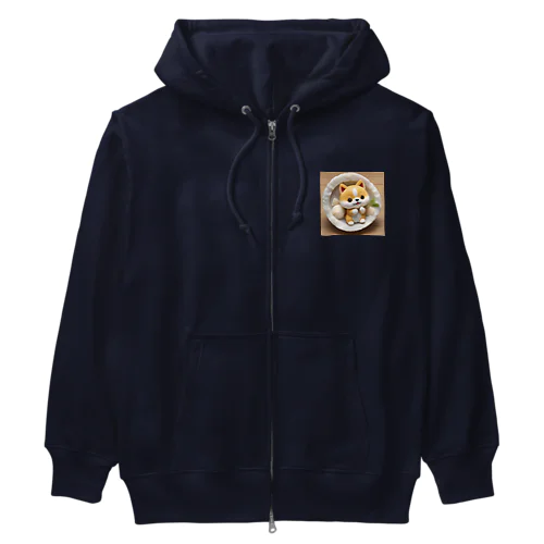 おむすび三角顔のしばちゃんワンプレート Heavyweight Zip Hoodie