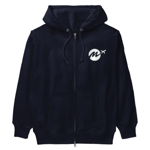 もーりーロゴマーク白 Heavyweight Zip Hoodie