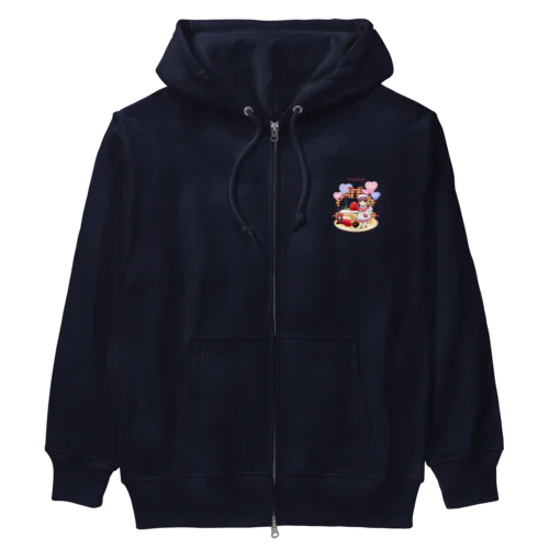 苺ショートケーキ(name入り） Heavyweight Zip Hoodie