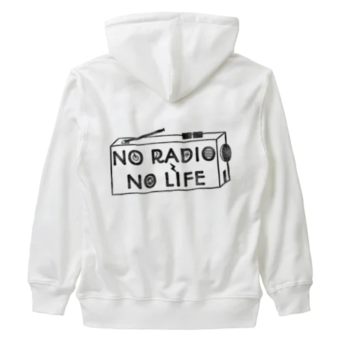 NO RADIO NO LIFE(ブラック) Heavyweight Zip Hoodie