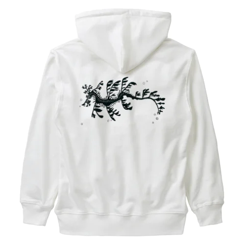 リーフィーシードラゴン　白黒 Heavyweight Zip Hoodie