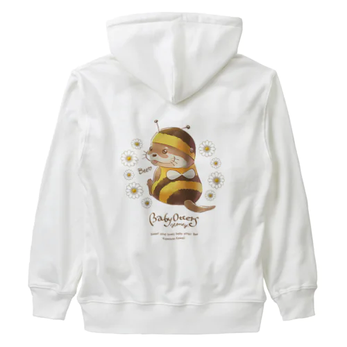 Baby Otters Honey（文字茶色） Heavyweight Zip Hoodie