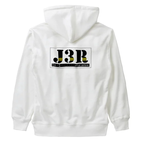 背面ロゴ！【J3Rロゴ（TFJAバージョン:３ｃｈ手書き滑走路） 】 Heavyweight Zip Hoodie