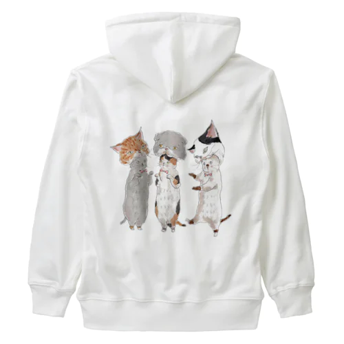 ねこがぶりにゃんこ Heavyweight Zip Hoodie