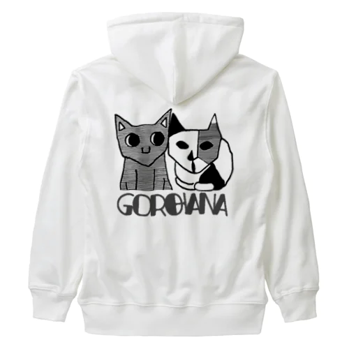 【猫】目覚めた猫の漫画『ごろとはな』-GOROHANA- Heavyweight Zip Hoodie