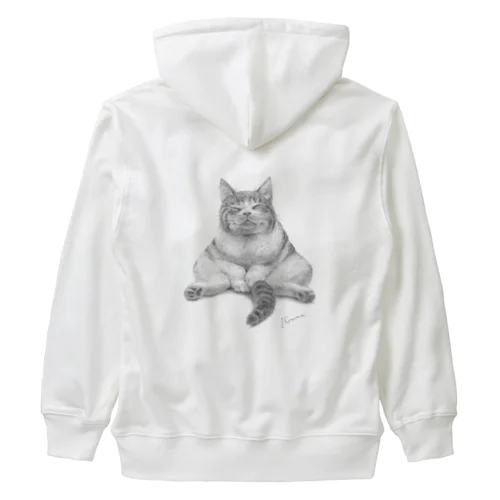 トラ猫　ふみふみさん　フミフミ猫　丸顔　笑顔猫 Heavyweight Zip Hoodie