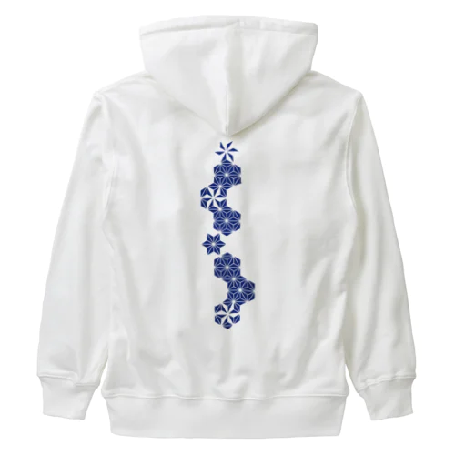 麻の葉NAVY Heavyweight Zip Hoodie