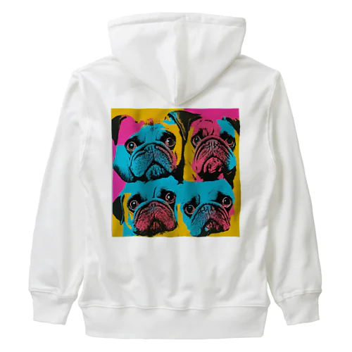 surprised face pug Heavyweight Zip Hoodie